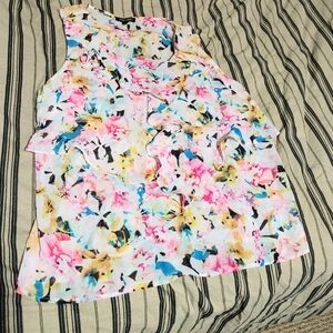 Sheer layering flowy ruffle tank top